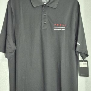 Tesla Black Polo Shirt with Timeless Elegance
